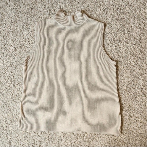 croft & barrow Sweaters - Sleeveless Ribbed Mock Neck Top